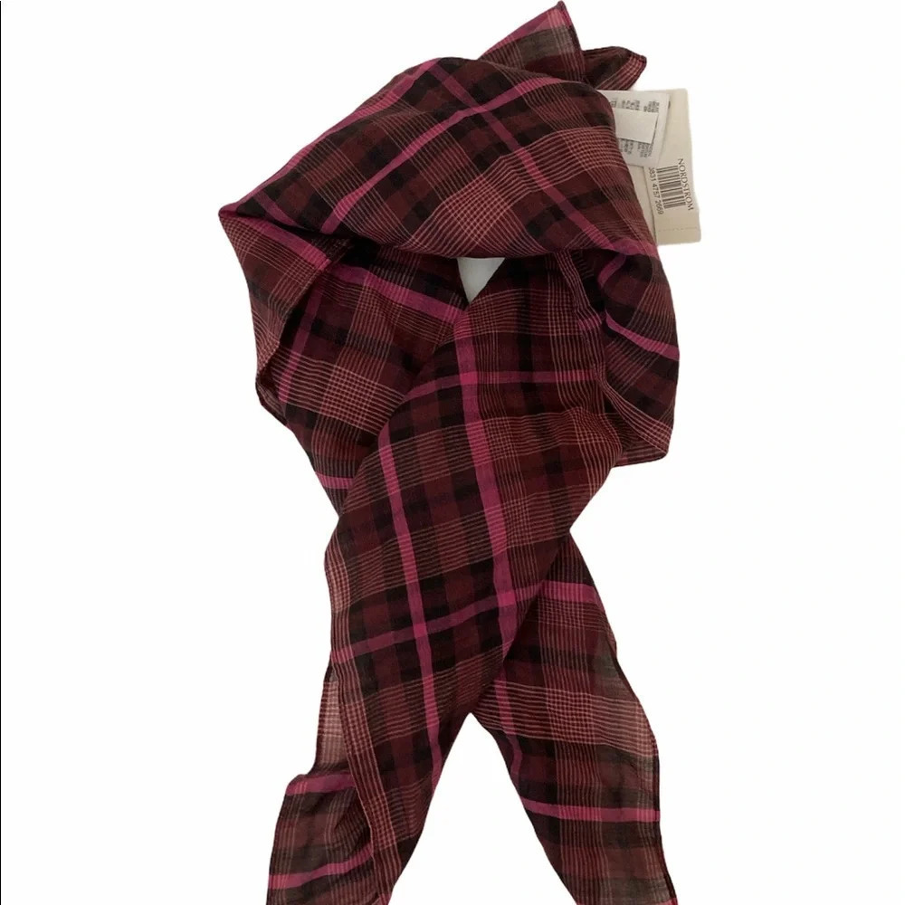 Madewell Plaid Punk & Red Bandana Scarf Brand New